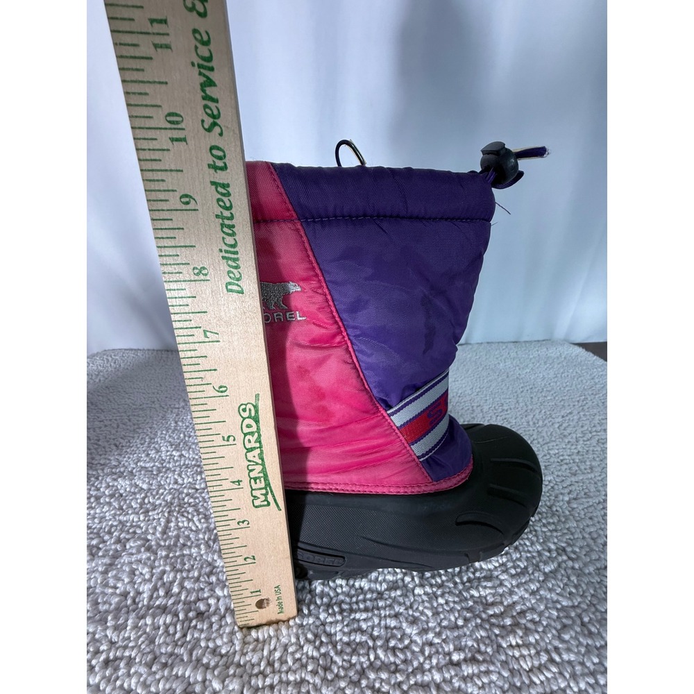 Sorel Kids Pink Purple Snow Boots Waterproof Winter Insulated NY1799-600 Size 1 - Picture 3 of 12